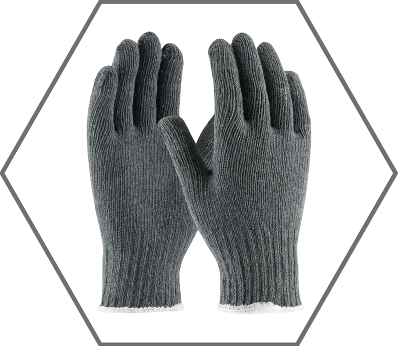 Large Gray Medium Weight Seamless Knit Cotton/Polyester Glove