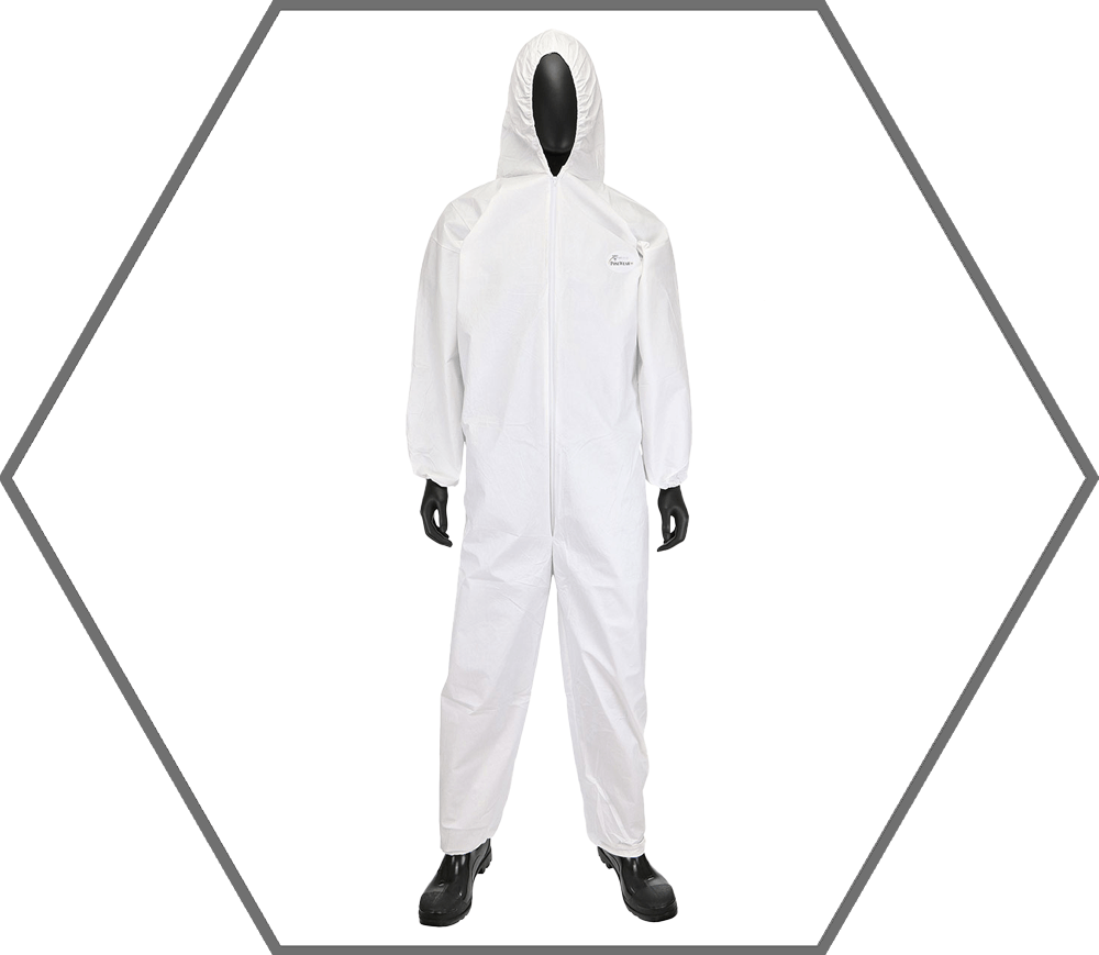 L Posi-Wear BA Coverall w/ Attached Hood, Elastic Wrists & Ankles