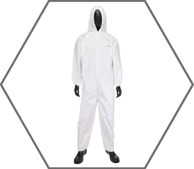 L Posi-Wear BA Coverall w/ Attached Hood, Elastic Wrists & Ankles