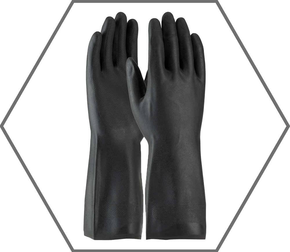 Unsupported Neoprene, Flock Lined with Raised Diamond Grip - 28 Mil, X-Large