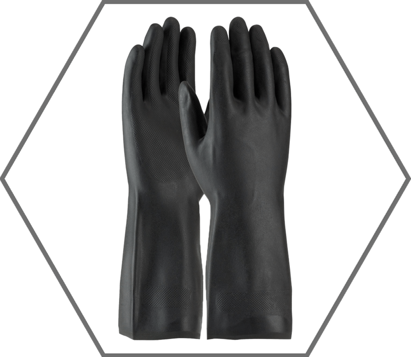 Unsupported Neoprene, Flock Lined with Raised Diamond Grip - 28 Mil, X-Large
