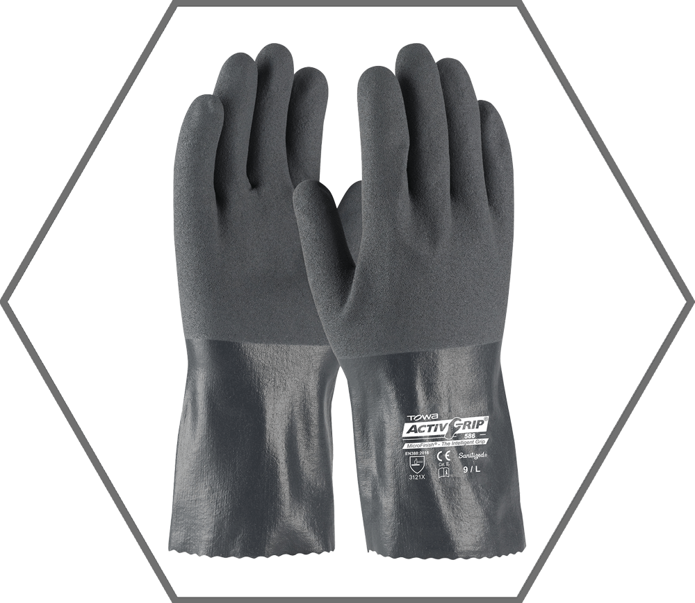 ActivGrip Nitrile Coated Glove with Cotton Liner and MicroFinish Grip - 12" XL