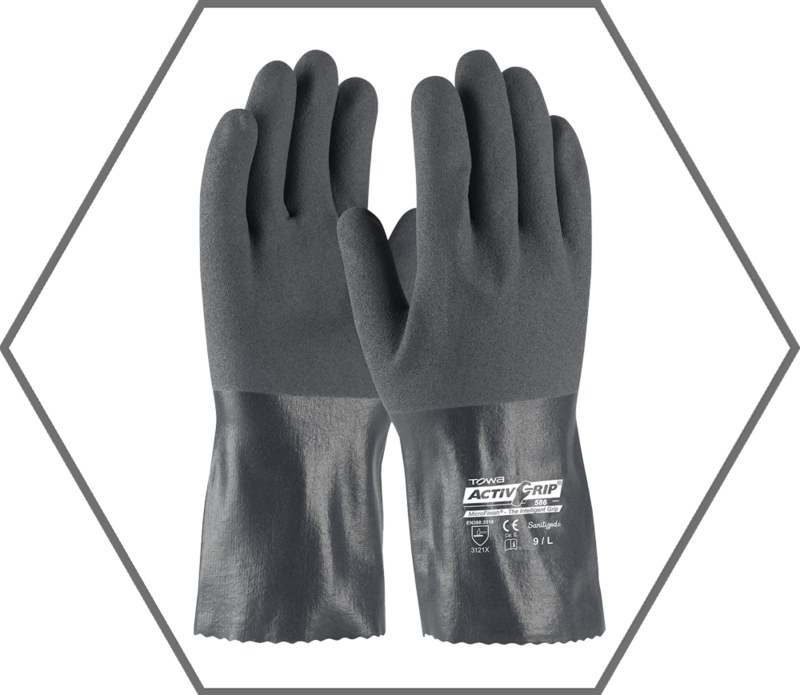 ActivGrip Nitrile Coated Glove with Cotton Liner and MicroFinish Grip - 12" XL