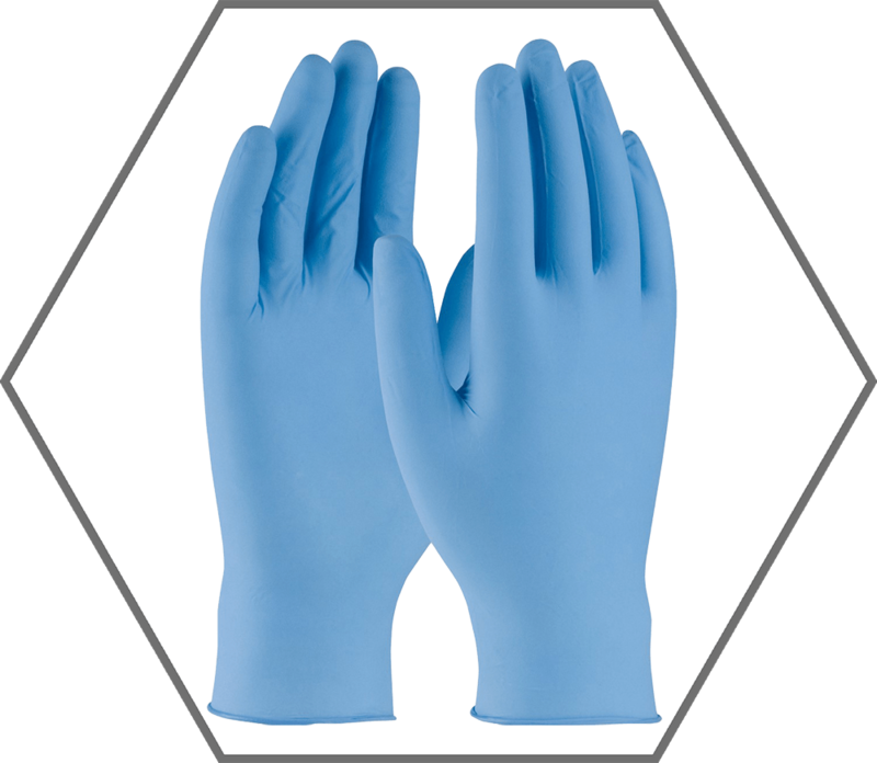 Medium 5mil Blue Nitrile Ambi-dex Turbo Powdered Disposable Gloves 100Ct