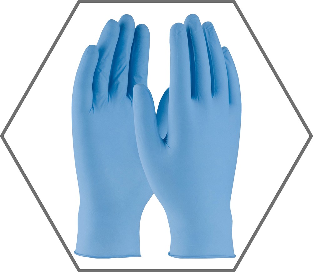 Large 5mil Blue Nitrile Ambi-dex Turbo Powder-Free Disposable Gloves 100Ct