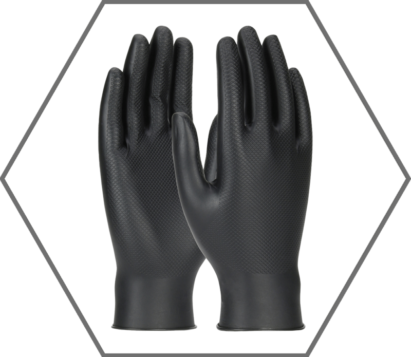 Large 6mil Grippaz Skins Nitrile Glove with Textured Fish Scale Grip 50/box