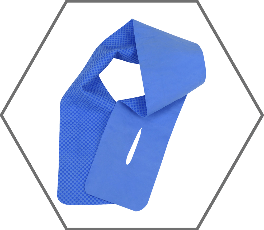 Blue PVA Fabric 4" x 30" EZ-Cool Evap. Cooling Neck Wrap