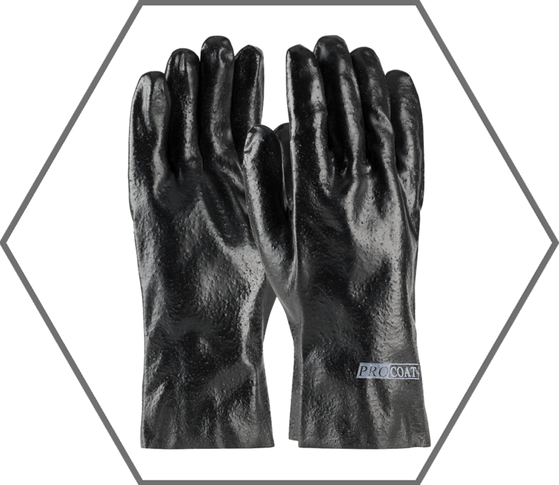 ProCoat Supported PVC Interlock Lined Black Rough Finish 12"