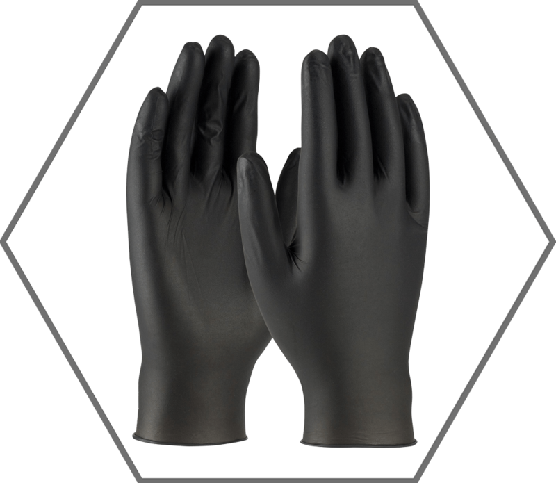 Medium 4mil Black Nitrile Ambi-dex Axle Textured Powder-Free Disposable Gloves 100Ct