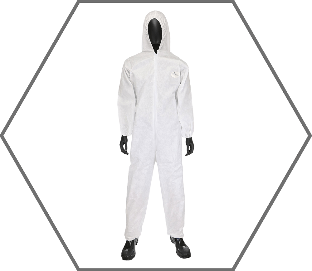L Posi-Wear M3 Coverall w/ Attached Hood, Zipper Front, Elastic Wrists & Ankles