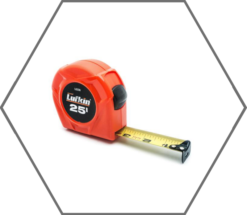 1" x 25ft Hi-Viz Orange Yellow Clad Power Return Tape Measure