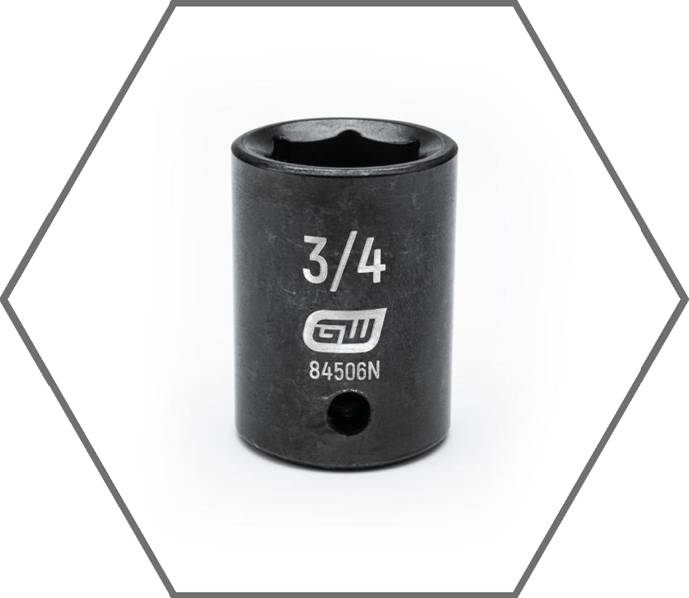 1/2" 6 Point Standard Impact SAE Socket 3/4"