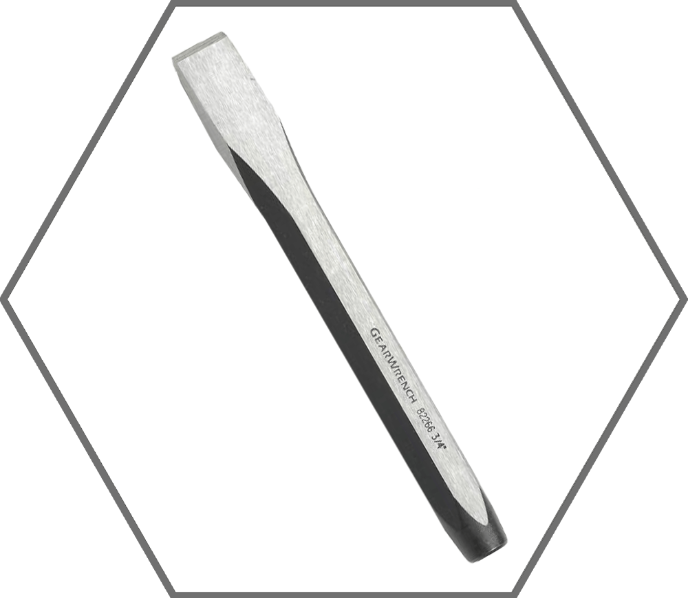 1/4" GearWrench Alloy Steel Cold Chisel Black Oxide Finish
