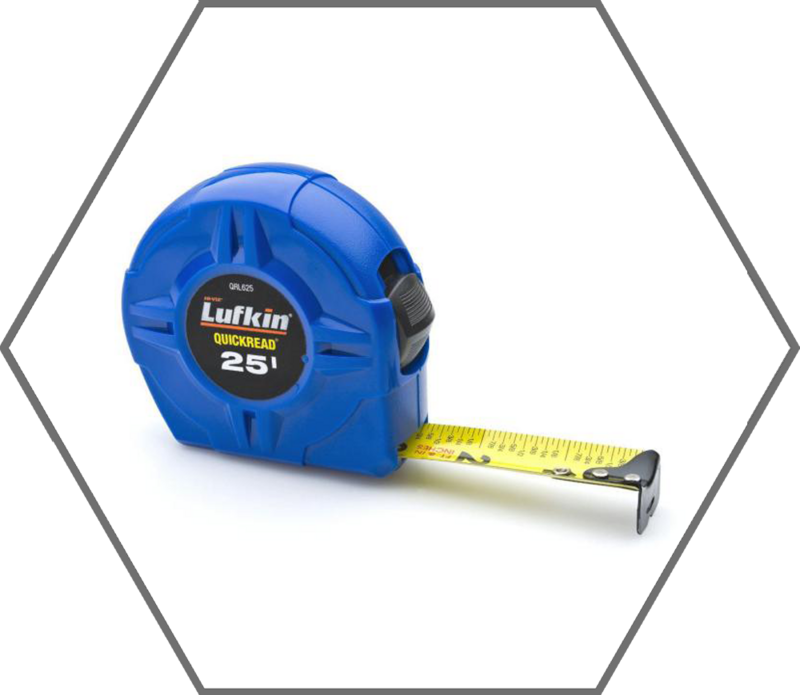 1" x 25ft Hi-Viz Blue Quickread Yellow Clad Tape Measure