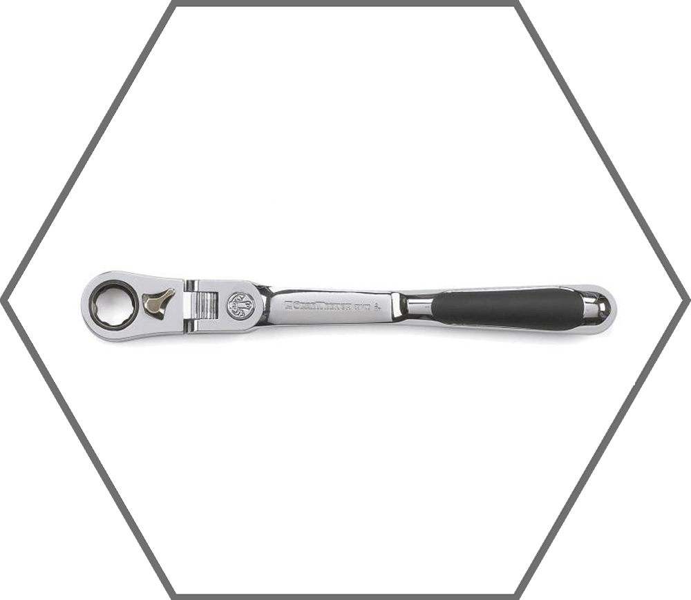1/4" Drive 6-1/2"L GearWrench XL Pass Thru 72 Tooth Locking Flex Head Reversible Ratchet