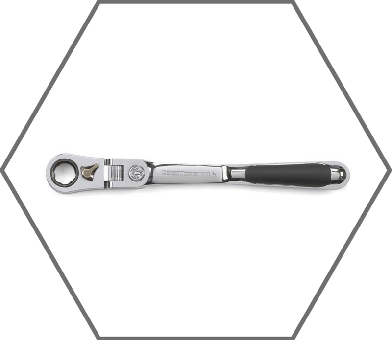 1/4" Drive 6-1/2"L GearWrench XL Pass Thru 72 Tooth Locking Flex Head Reversible Ratchet