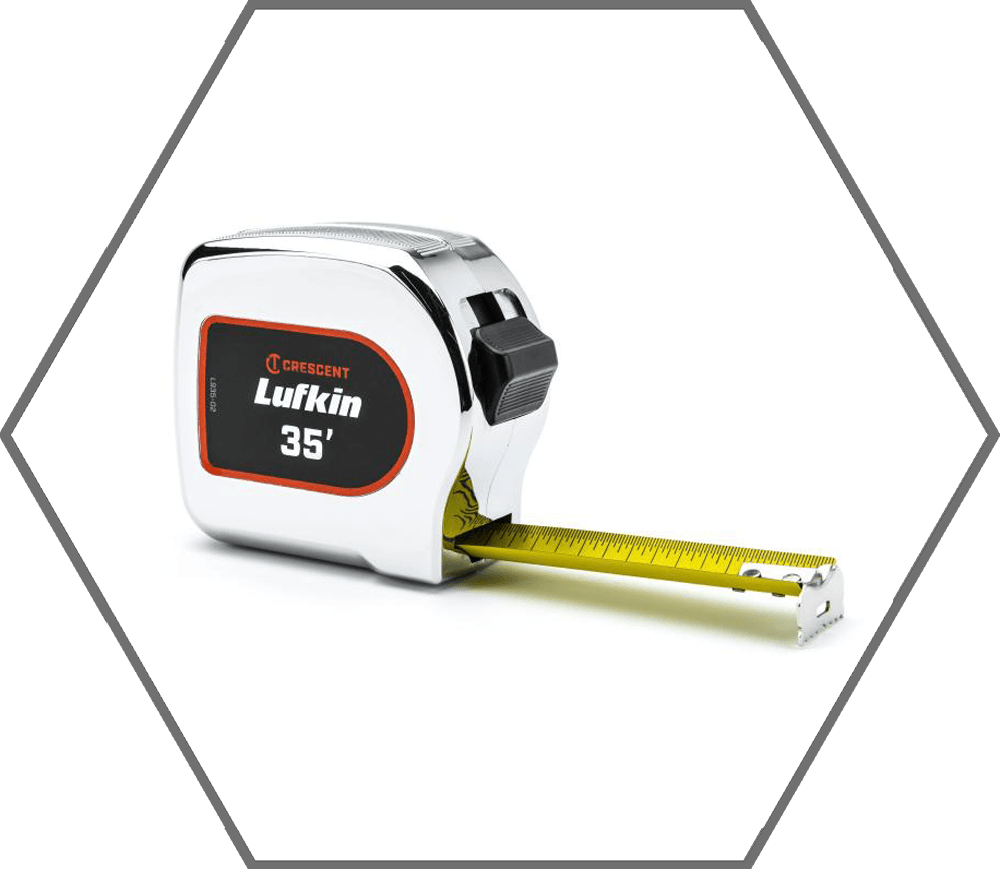 1" x 35ft Lufkin Legacy Series Chrome Case Yellow Clad Tape Measure