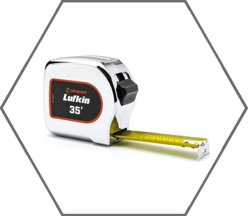 1" x 35ft Lufkin Legacy Series Chrome Case Yellow Clad Tape Measure