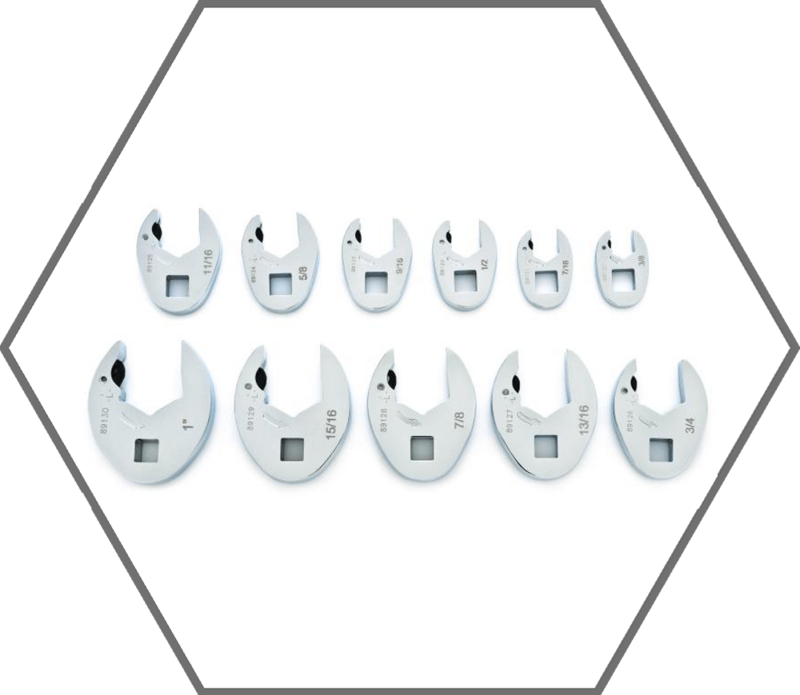 11 Pc. 3/8" Drive Ratcheting Crowfoot SAE Wrench Set