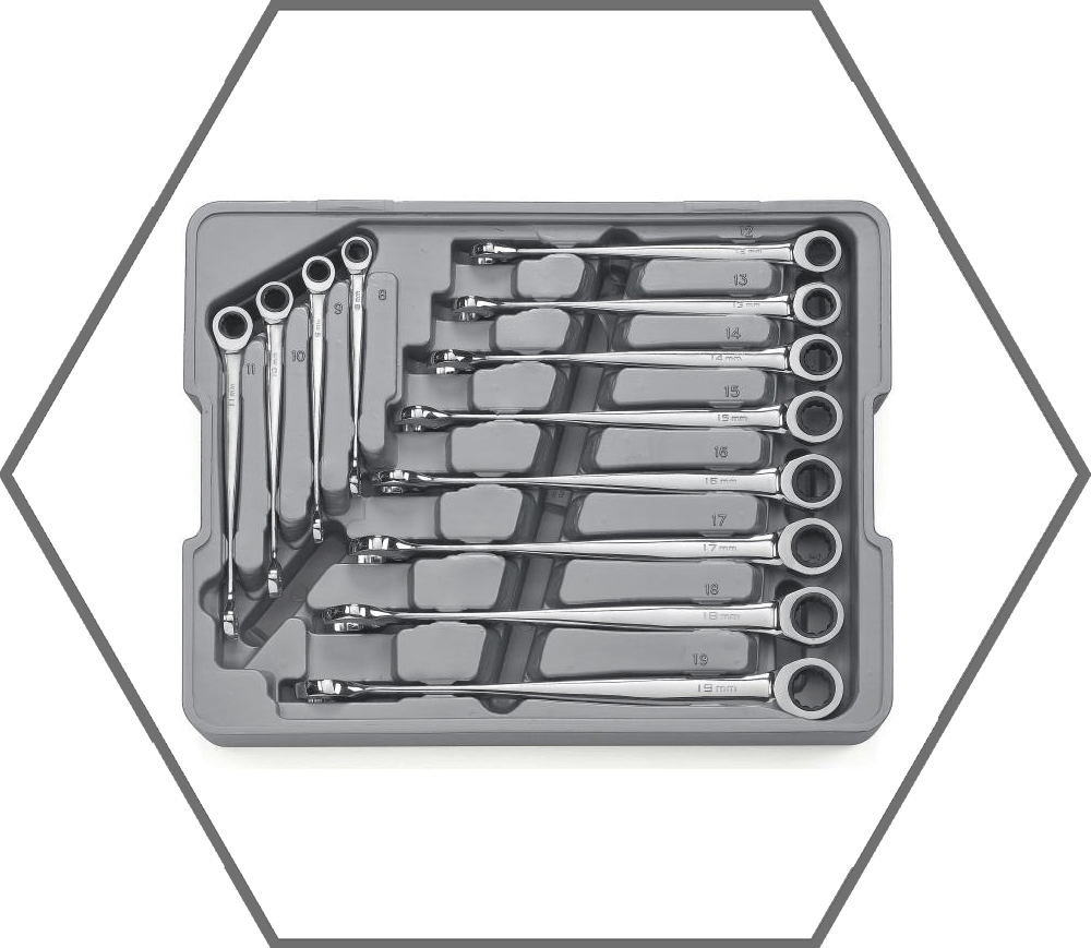 12pc 8mm-19mm 12pt GearWrench XL X-Beam Metric Ratcheting Combination Wrench Set