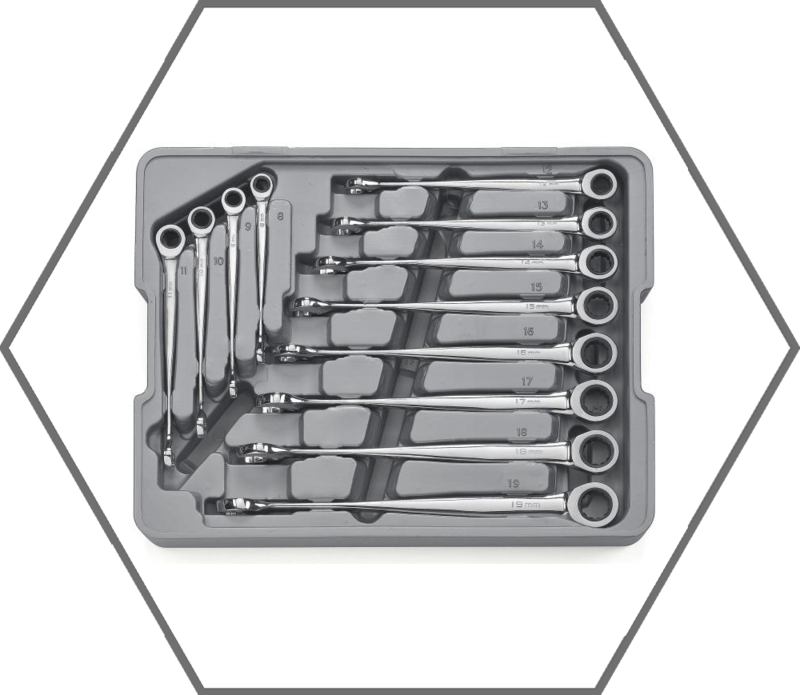 12pc 8mm-19mm 12pt GearWrench XL X-Beam Metric Ratcheting Combination Wrench Set