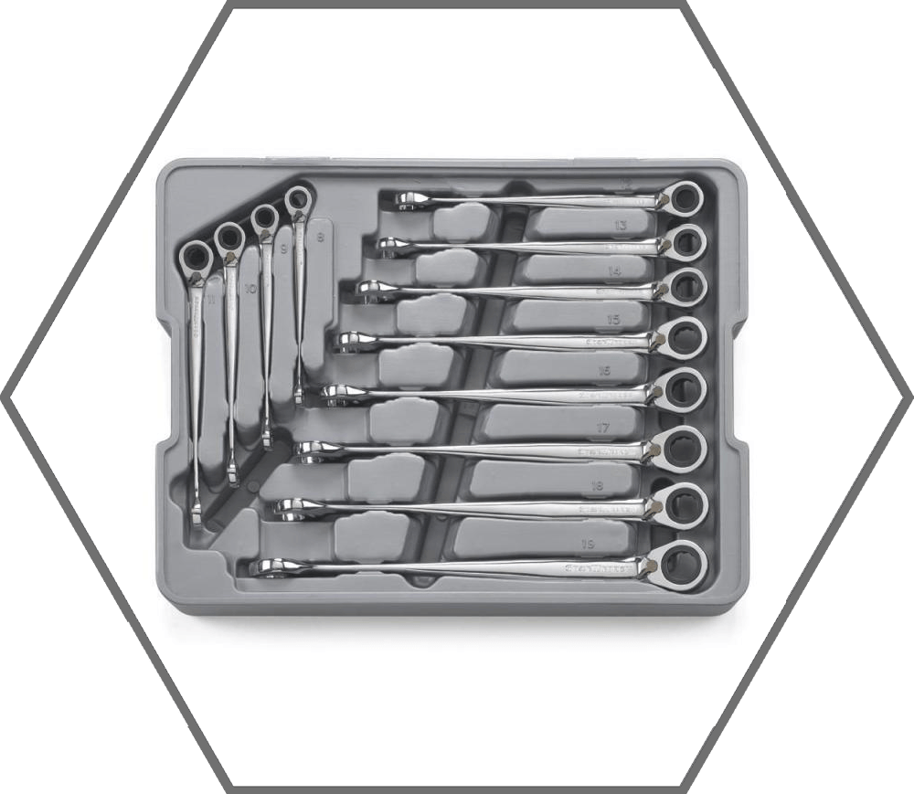 12pc 8mm-19mm 12pt GearWrench XL X-Beam Metric Reversible Ratcheting Combination Wrench Set