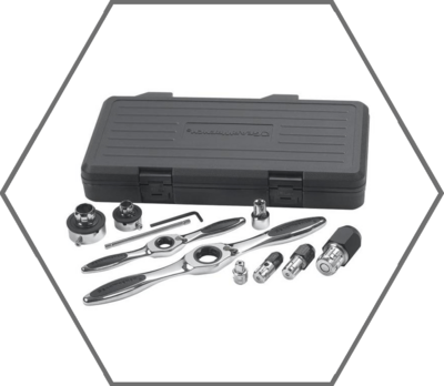 11 Pc. Ratcheting Tap and Die Drive Tool Set