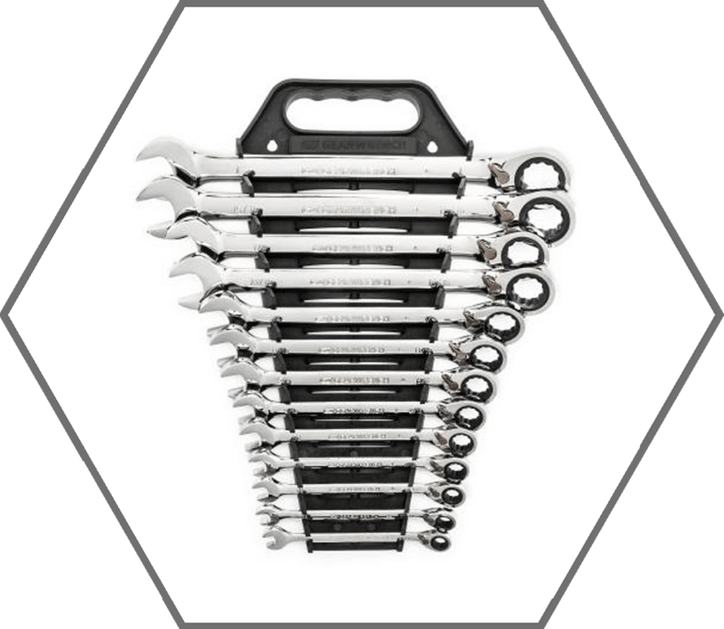 13pc 5/16"-1" 12pt GearWrench SAE Reversible Ratcheting Combination Wrench Set