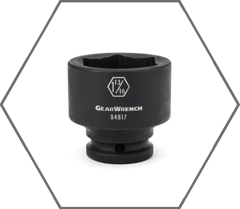3/4"Drive 1-9/16" 6pt GearWrench Phosphate Finish Standard Impact Socket