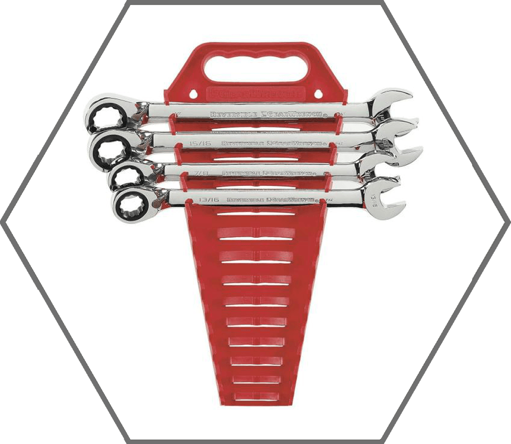 4pc 13/16"-1" 12pt GearWrench SAE Reversible Ratcheting Combination Wrench Set
