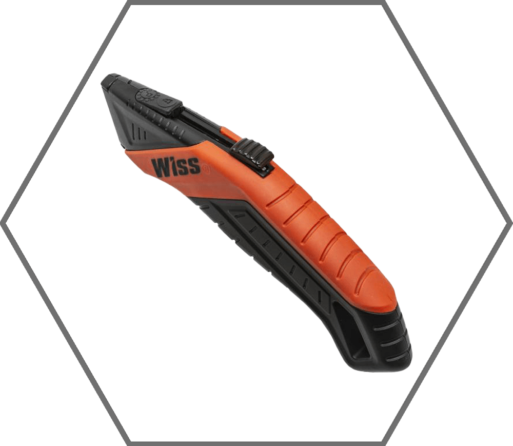 7"L Wiss Red/Gray Auto-Retracting Safety Utility Knife with 3 Blades