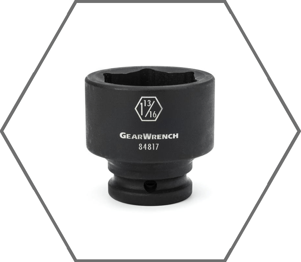 3/4"Drive 2-1/8" 6pt GearWrench Phosphate Finish Standard Impact Socket