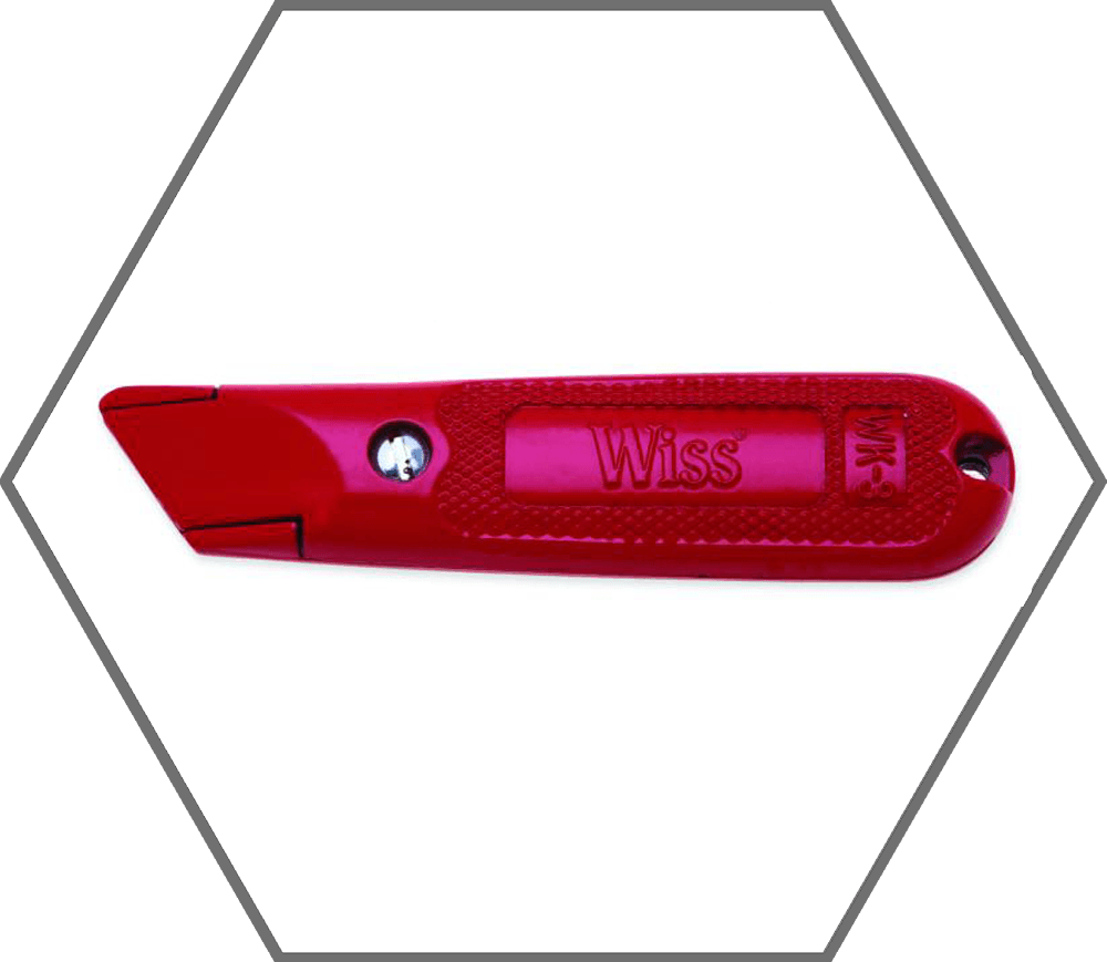Fixed Blade Utility Knife with 3 Blades