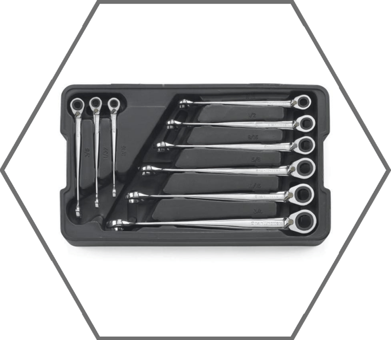 9pc 5/16"-3/4" 12pt GearWrench XL X-Beam SAE Reversible Ratcheting Combination Wrench Set