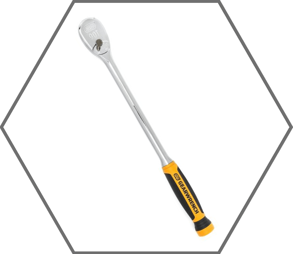 1/2" Drive 16-1/2"L GearWrench 84 Tooth Dual Material Teardrop Reversible Ratchet