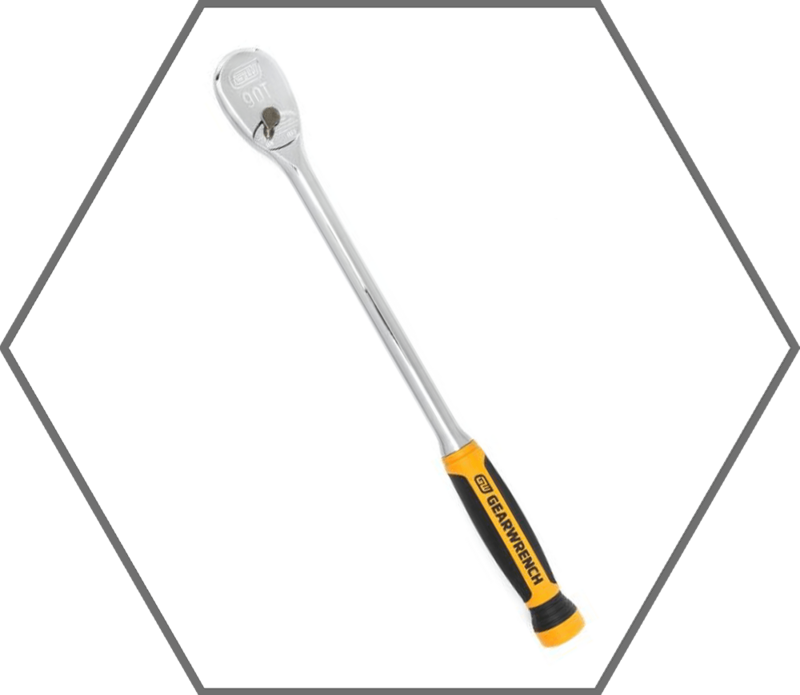 1/2" Drive 16-1/2"L GearWrench 84 Tooth Dual Material Teardrop Reversible Ratchet