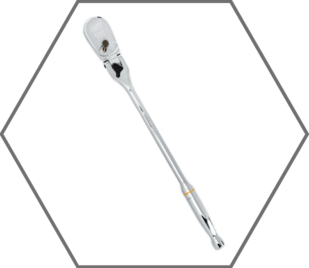 1/2" Drive 17"L GearWrench 84 Tooth Locking Flex Head Teardrop Reversible Ratchet