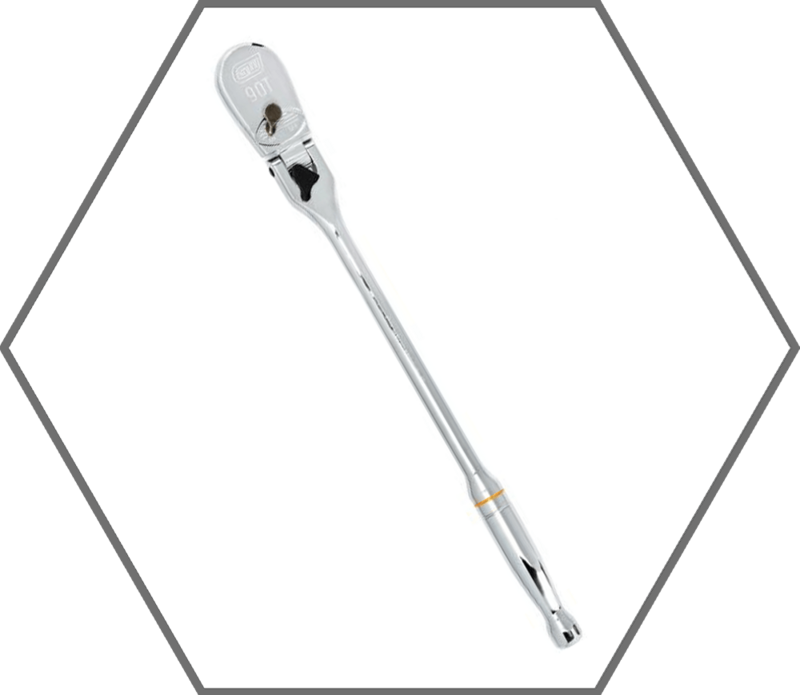 1/2" Drive 17"L GearWrench 84 Tooth Locking Flex Head Teardrop Reversible Ratchet
