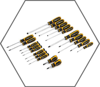 20 pc. Phillips/Slotted/Torx Dual Material Screwdriver Set