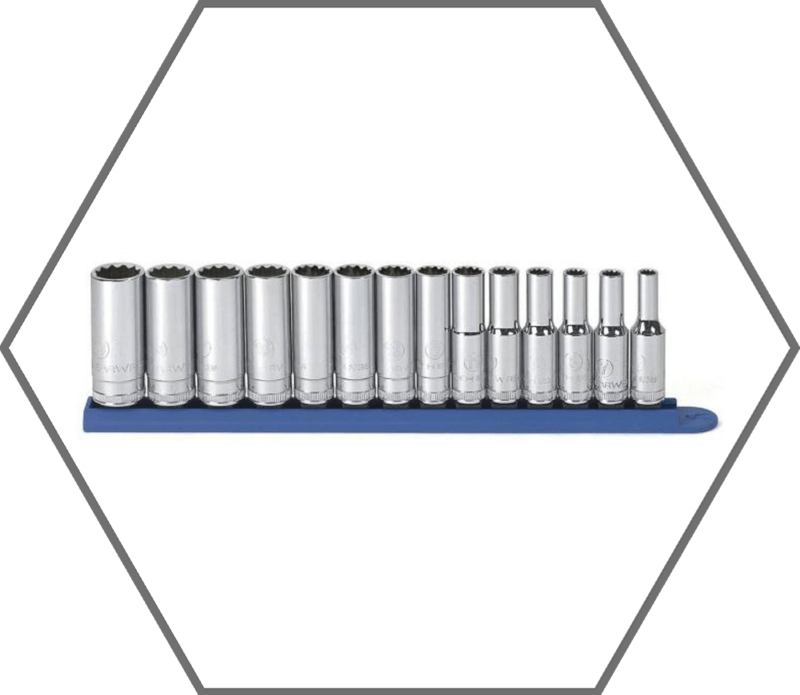 14pc 3/8" Drive 6mm-19mm GearWrench Chrome Finish 12pt Deep Metric Socket Set