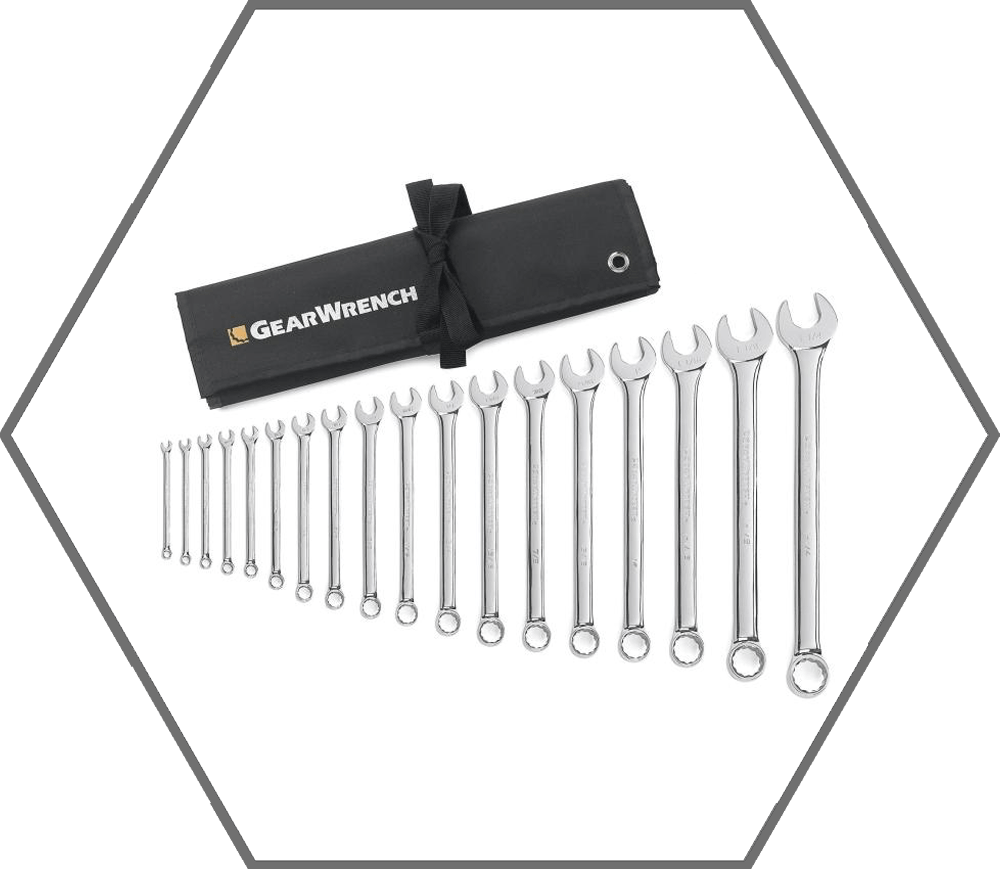 18 pc. 12 Point Long Pattern Combination SAE Wrench Set