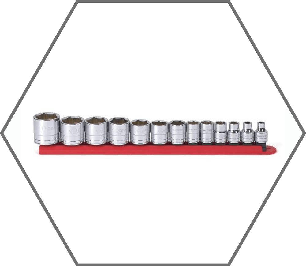 13pc 3/8" Drive 1/4"-1" GearWrench Chrome Finish 6pt Standard SAE Socket Set