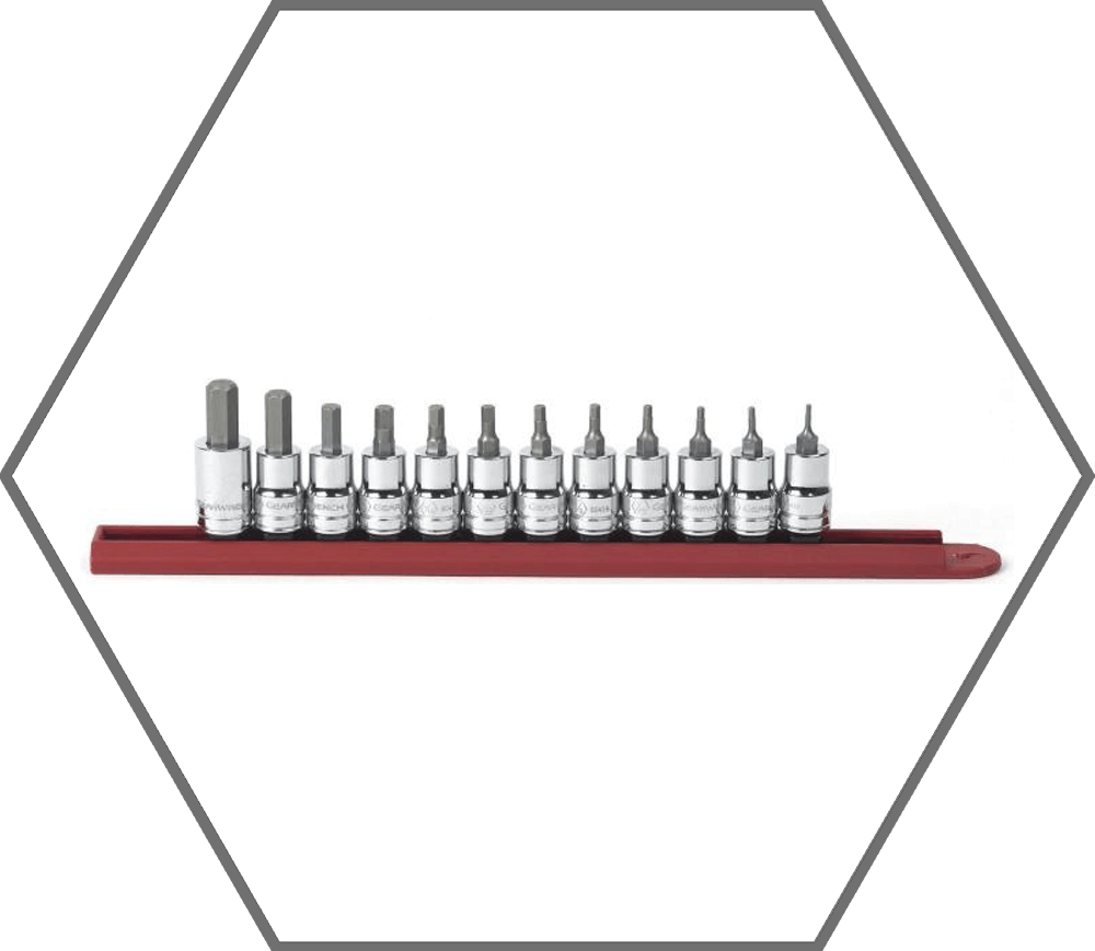 12pc 3/8" Drive 1/16"-3/8" GearWrench Chrome Finish Standard Hex Bit SAE Socket Set
