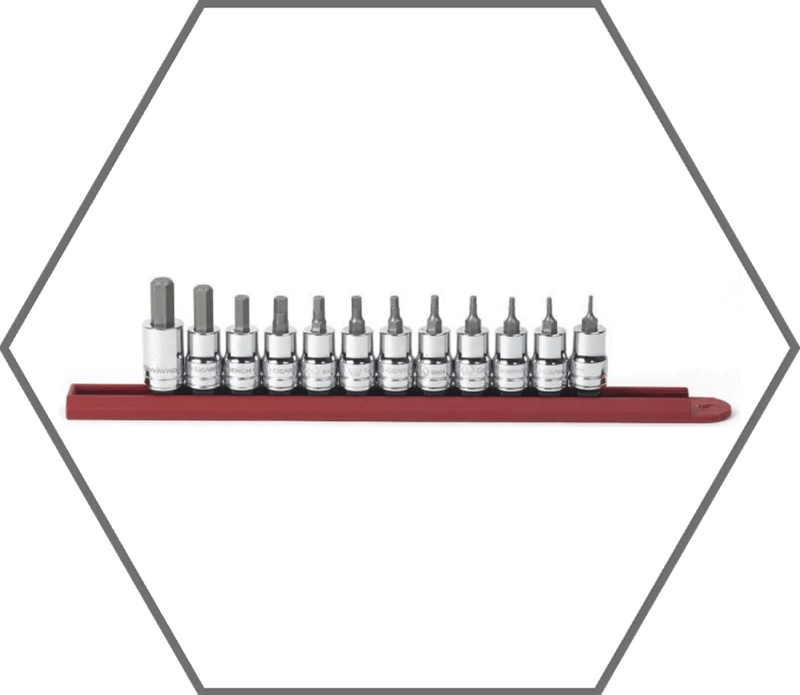 12pc 3/8" Drive 1/16"-3/8" GearWrench Chrome Finish Standard Hex Bit SAE Socket Set