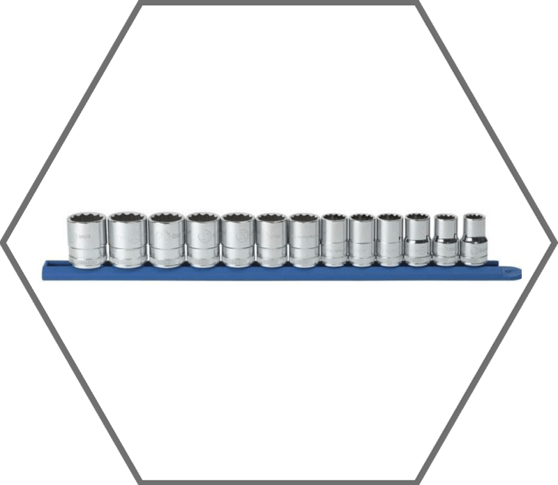 13pc 1/2" Drive 12mm-24mm GearWrench Chrome Finish 12pt Standard Metric Socket Set