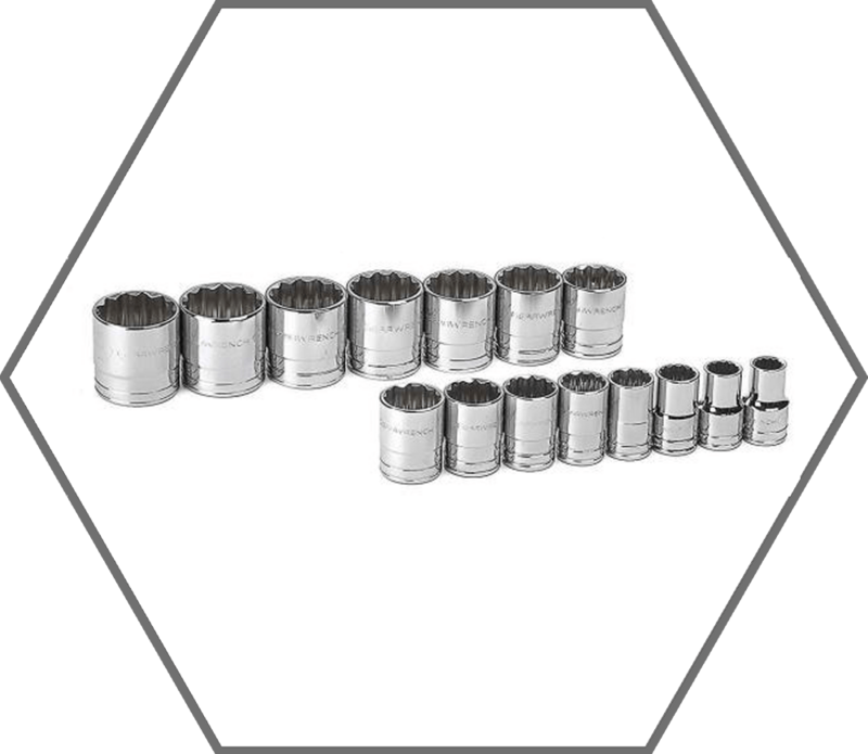 15pc 1/2" Drive 7/16"-1-1/2" GearWrench Chrome Finish 12pt Standard SAE Socket Set