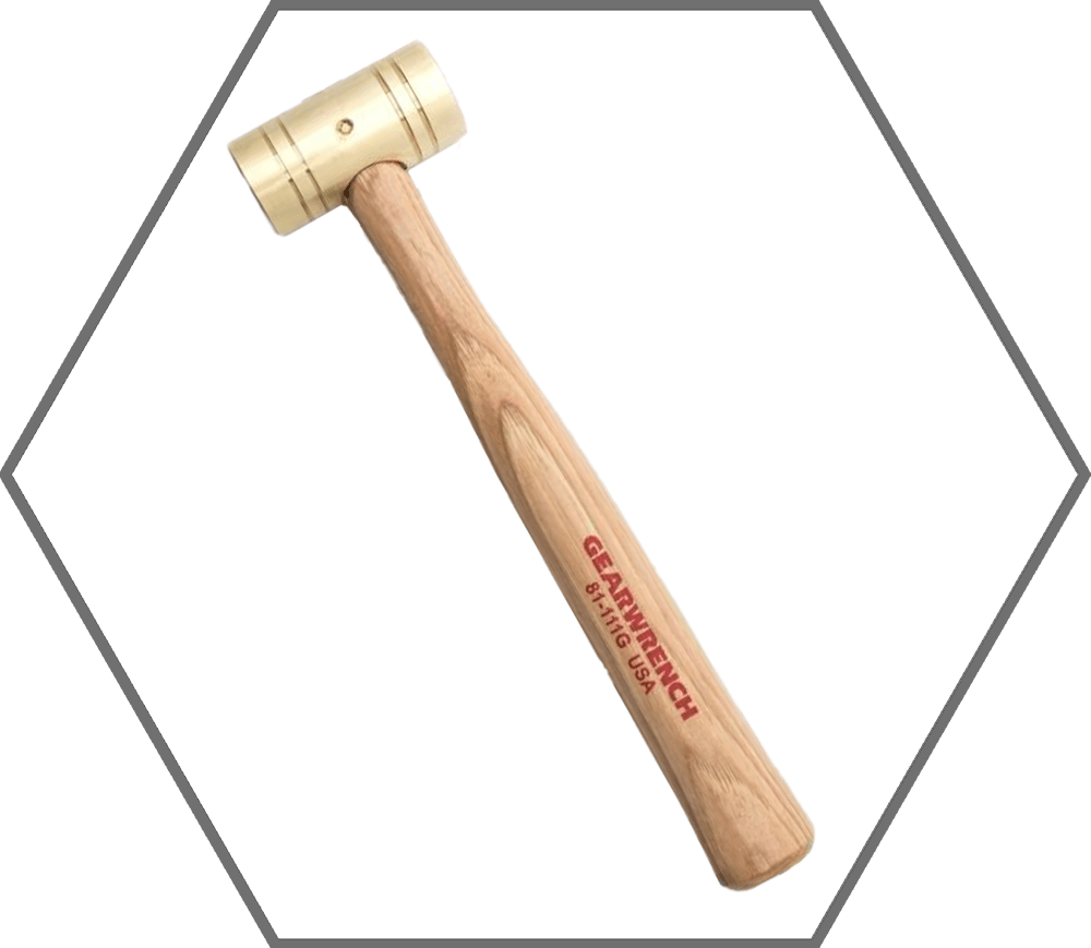 16oz GearWrench Brass Head Hickory Handle Non-Sparking Hammer