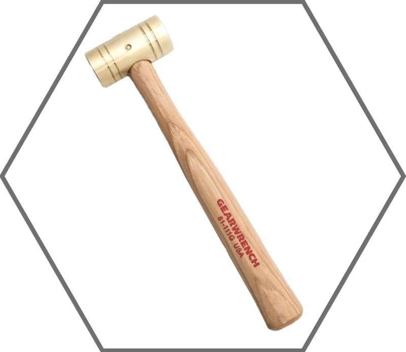 16oz GearWrench Brass Head Hickory Handle Non-Sparking Hammer