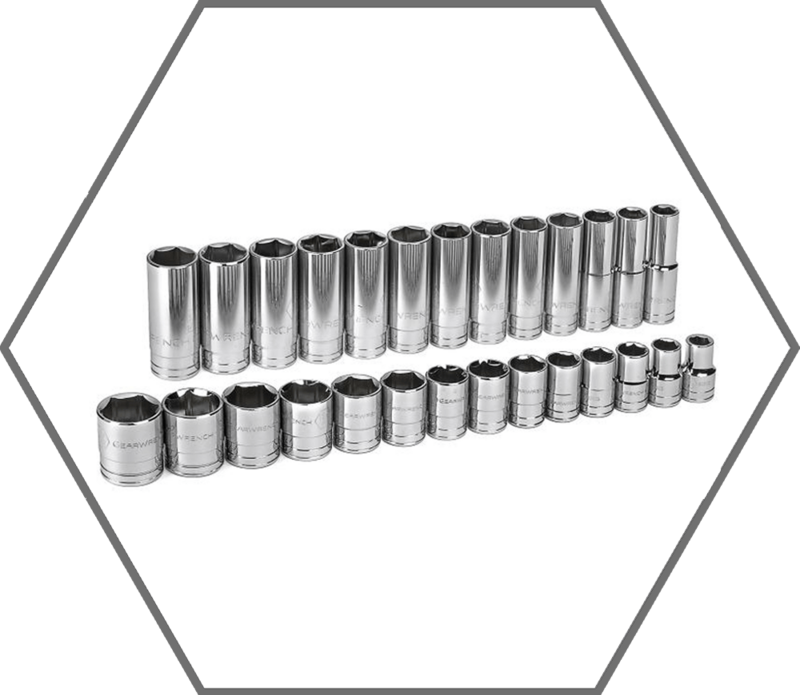 27pc 1/2" Drive 7/16"-1-1/2" GearWrench Chrome Finish 6pt Standard & Deep SAE Socket Set