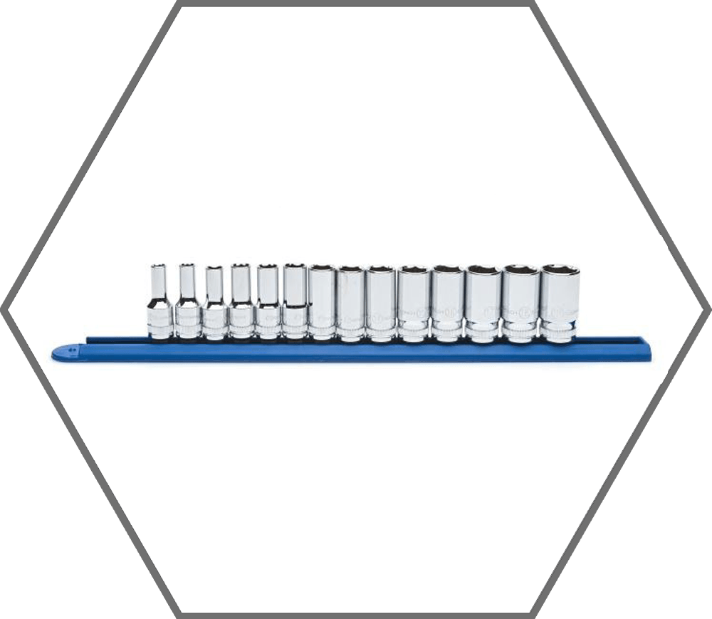 14 pc. 3/8" Drive 6 Point Mid Length Metric Socket Set